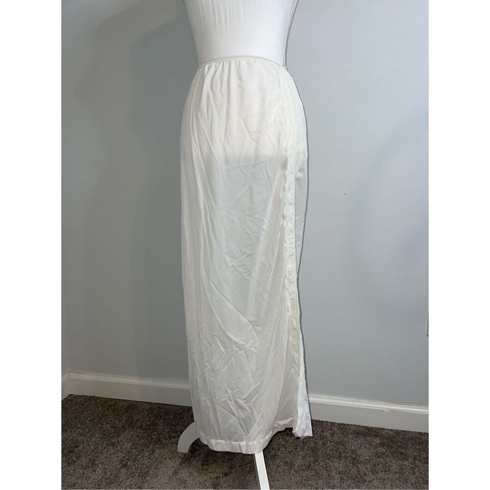 Women’s Vintage Lace & Nylon Maxi Skirt Slip S-M - Picture 3 of 6